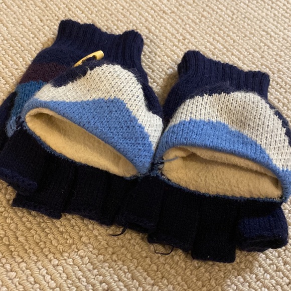 Blue Fingerless Gloves with Flap - Picture 4 of 6